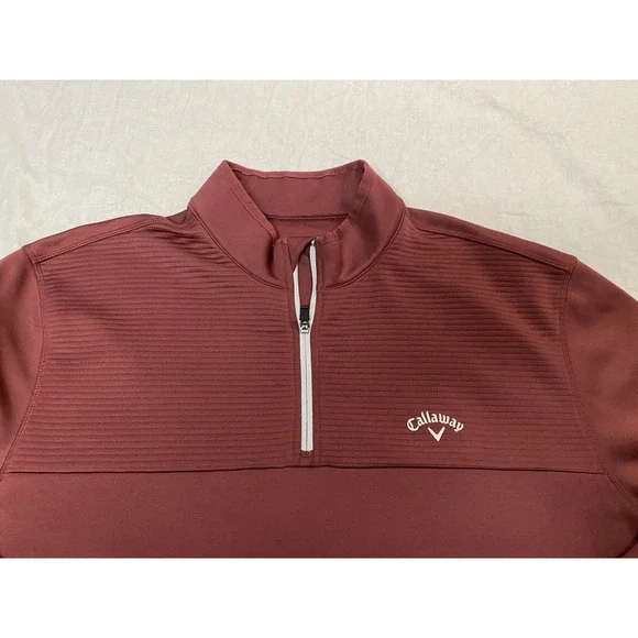 Callaway Golf 1/4 Zip Pullover XXL Mens Burgundy Performance Jacket - Picture 5 of 10